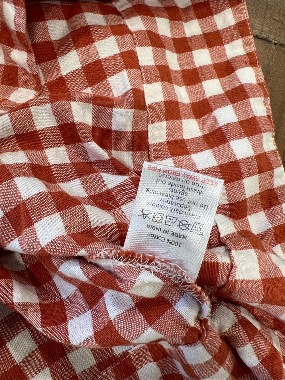 Little Cotton Clothes Orange Checkered Plaid Swing Top 18-24 Months Tie — image 5 of 6